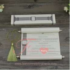 Indian Style Scroll Wedding Invitation 